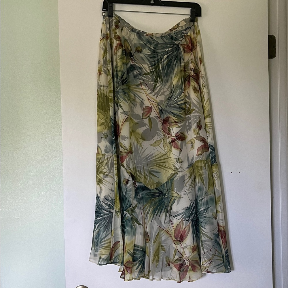 Dana Buchman Silk Floral Print Skirt - Picture 2 of 4